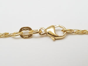 Fancy 16" 18k Yellow Gold Solid Rounded Wheat Chain Necklace