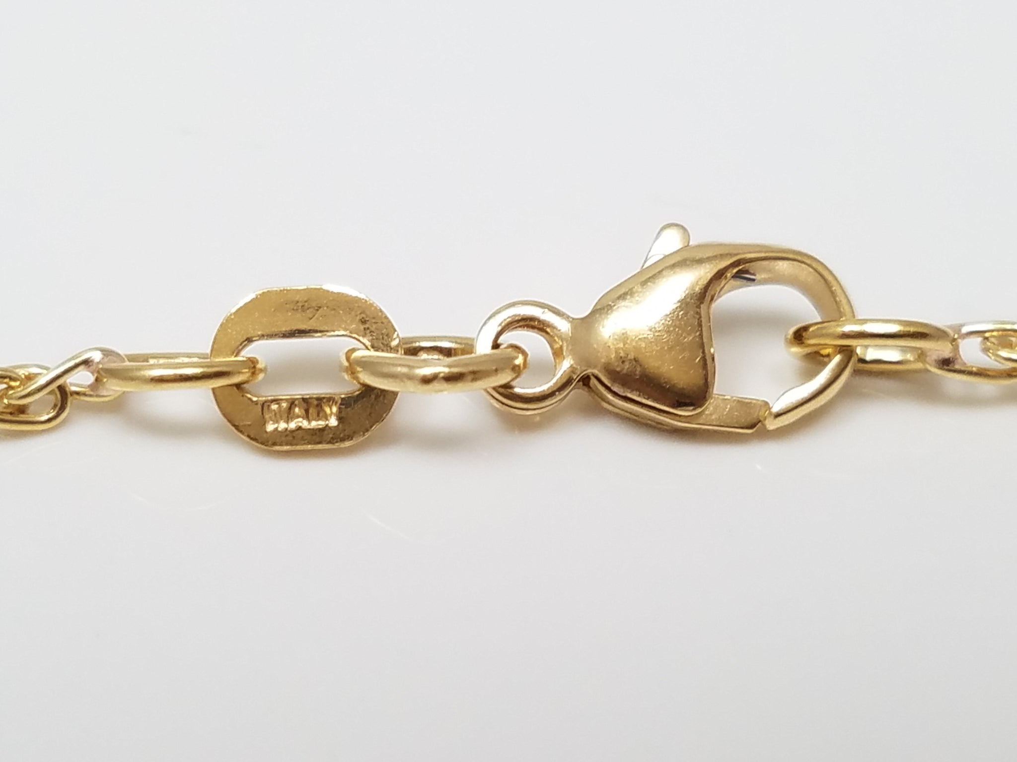 Fancy 16" 18k Yellow Gold Solid Rounded Wheat Chain Necklace