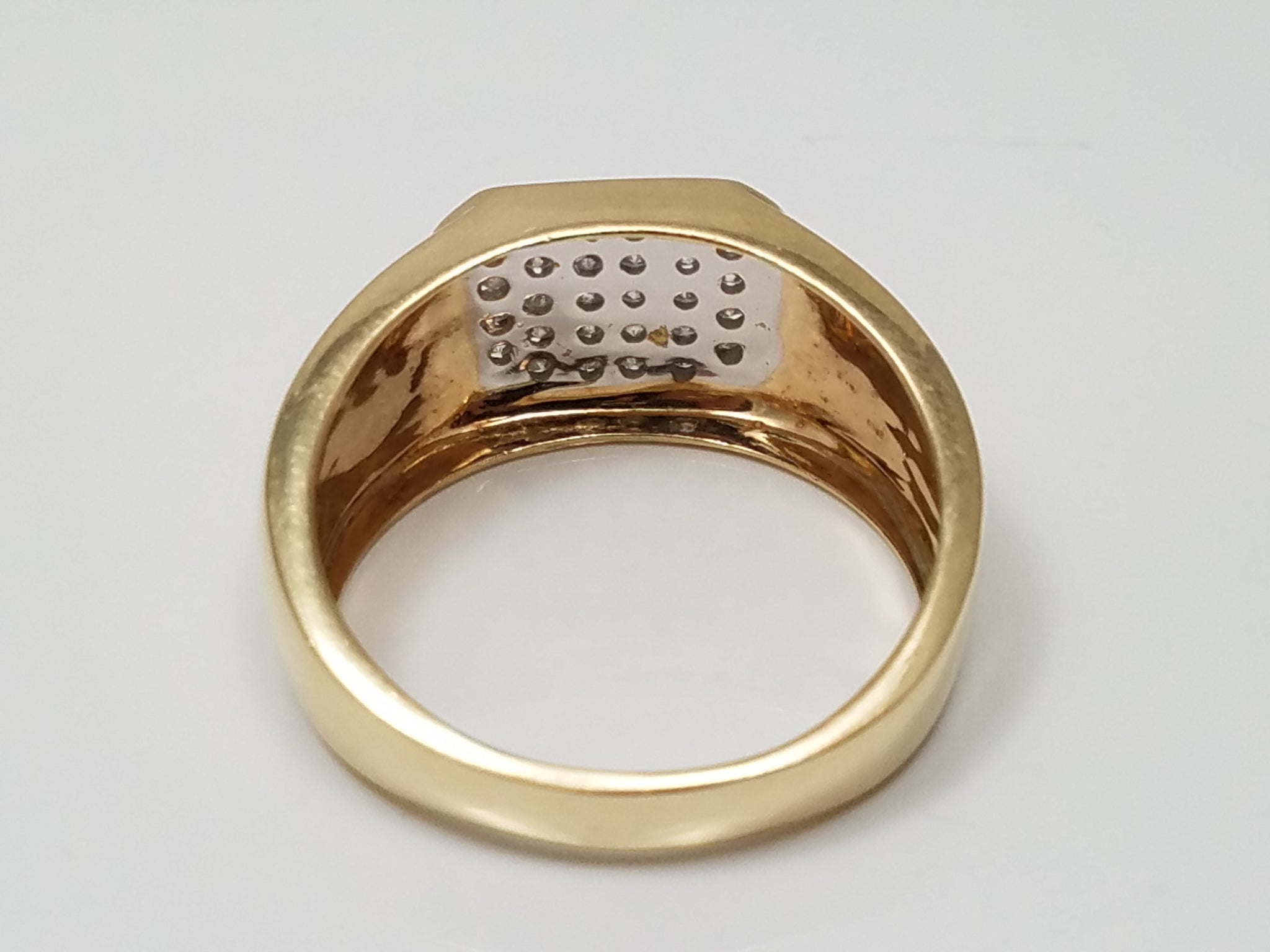 Flashy .50ctw Natural Diamond 14k Yellow Gold Men's Ring