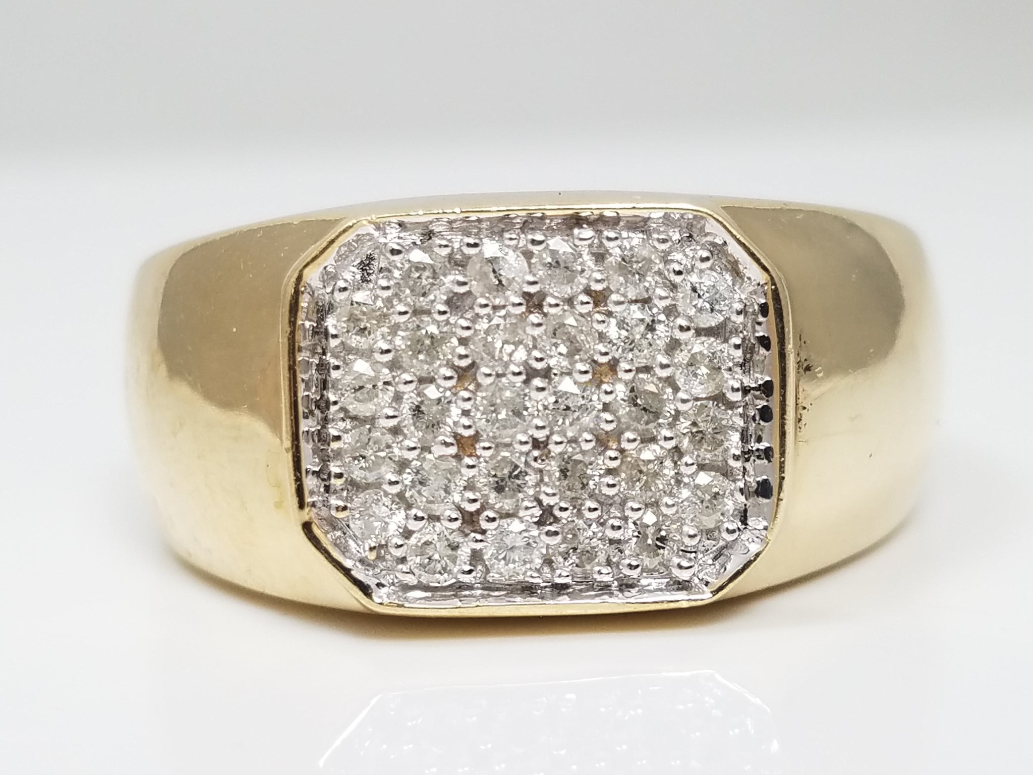 Flashy .50ctw Natural Diamond 14k Yellow Gold Men's Ring