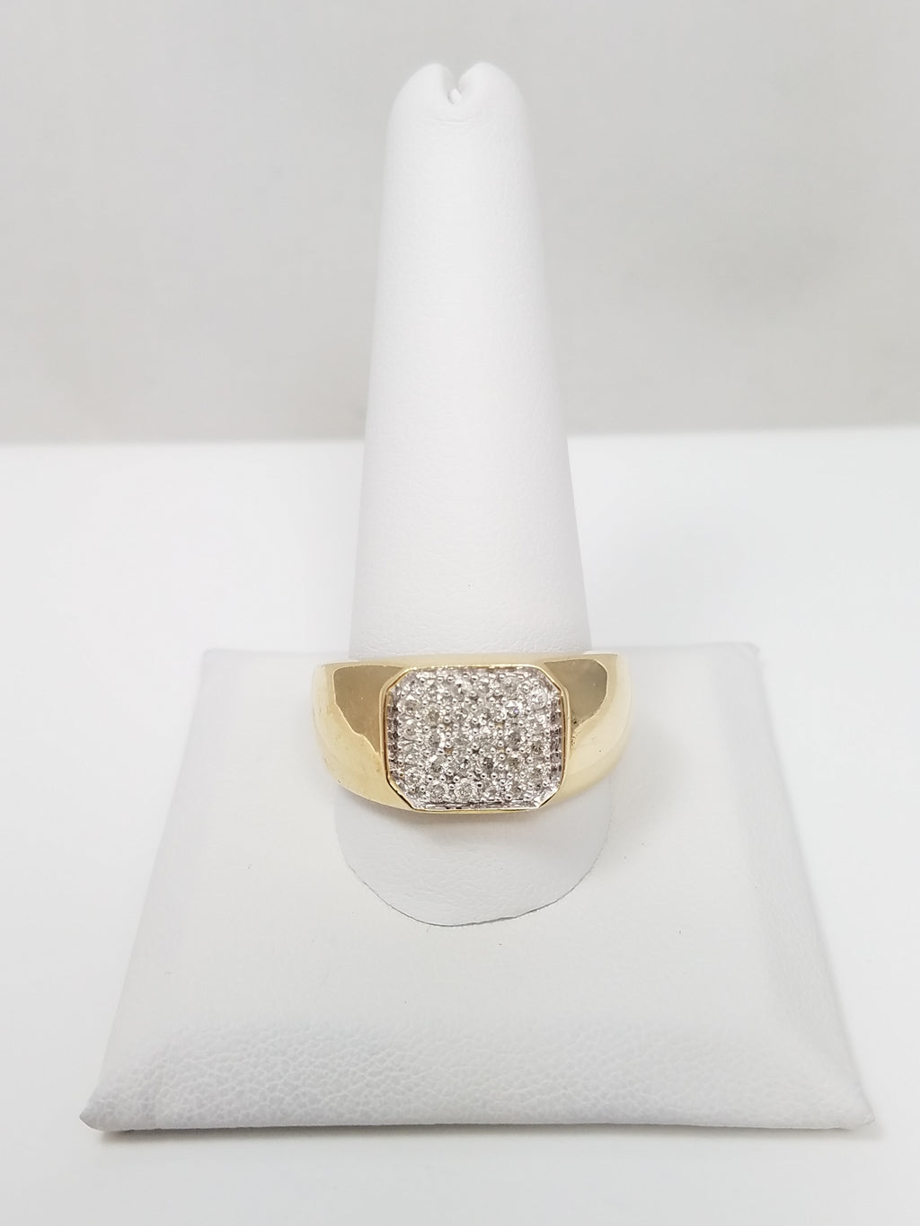 Flashy .50ctw Natural Diamond 14k Yellow Gold Men's Ring