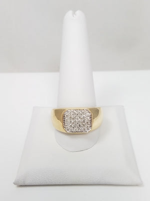 Flashy .50ctw Natural Diamond 14k Yellow Gold Men's Ring