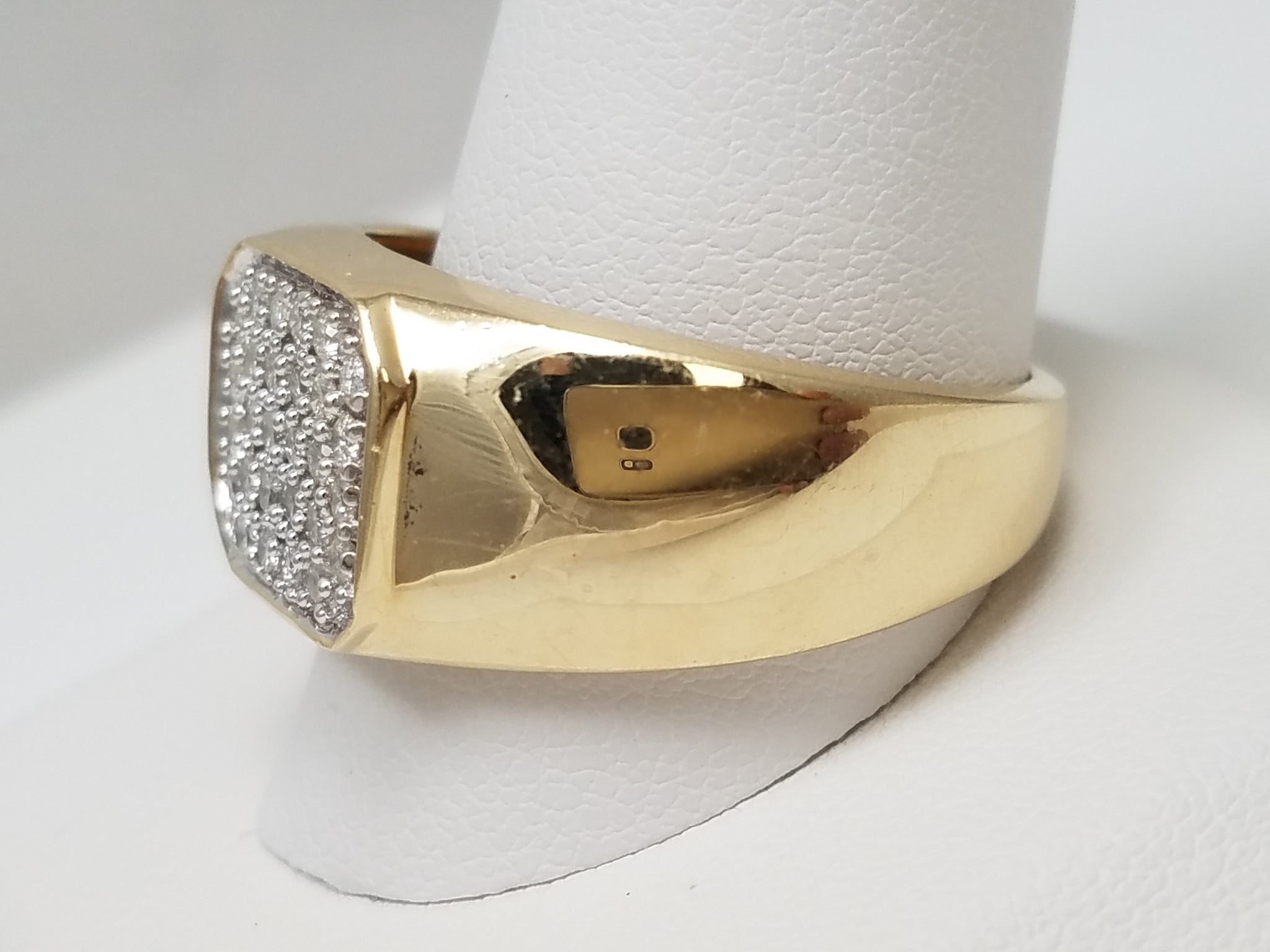 Flashy .50ctw Natural Diamond 14k Yellow Gold Men's Ring