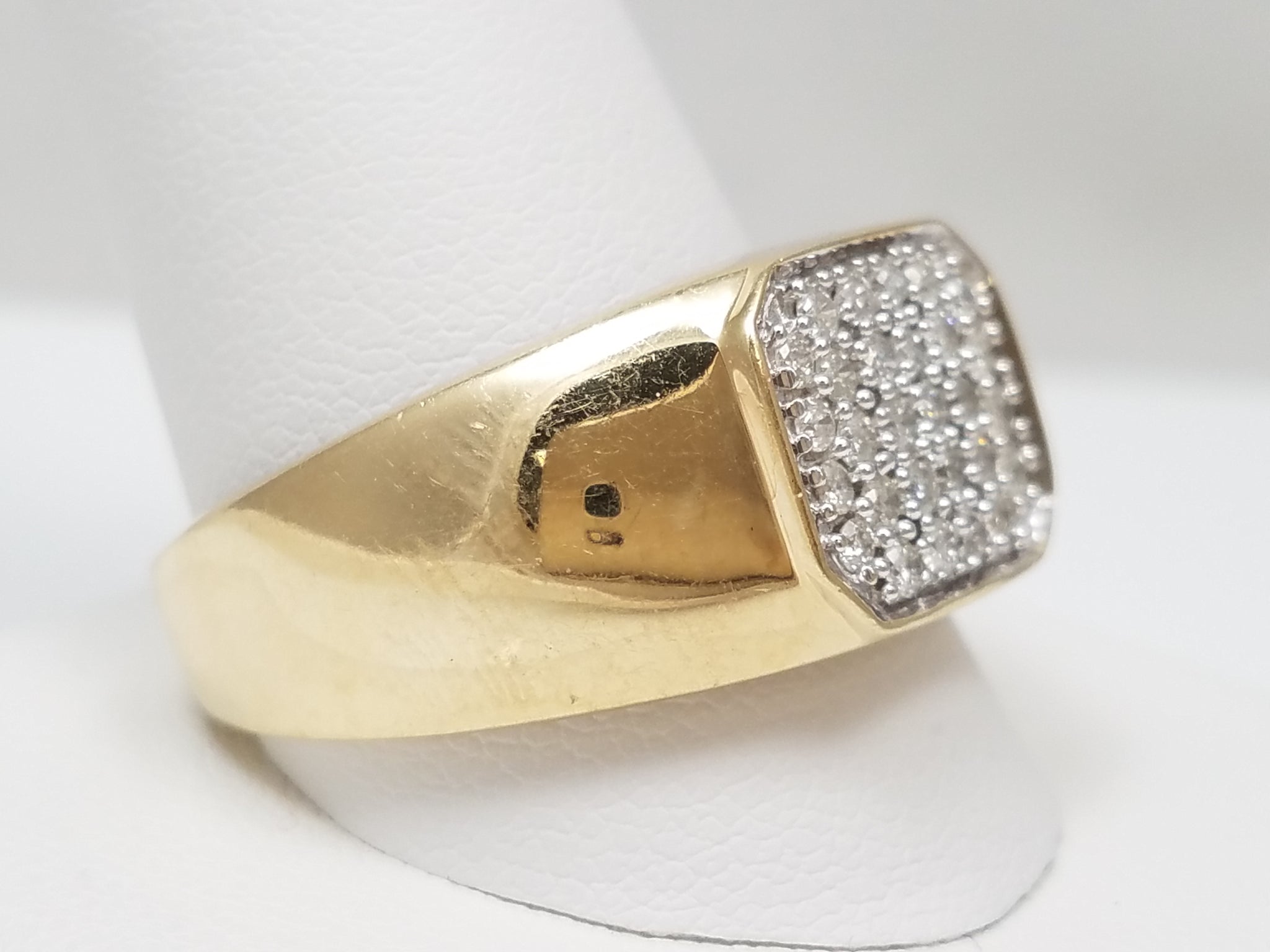 Flashy .50ctw Natural Diamond 14k Yellow Gold Men's Ring