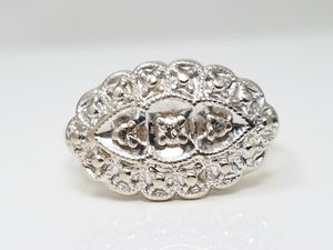 Vintage 14k Two Tone Gold Natural Diamond Princess Ring
