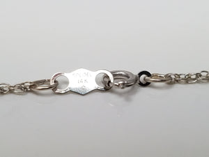 Sporty 16" 14k White Gold Pendant Chain Necklace