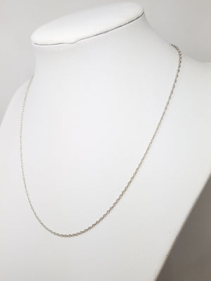 Sporty 16" 14k White Gold Pendant Chain Necklace