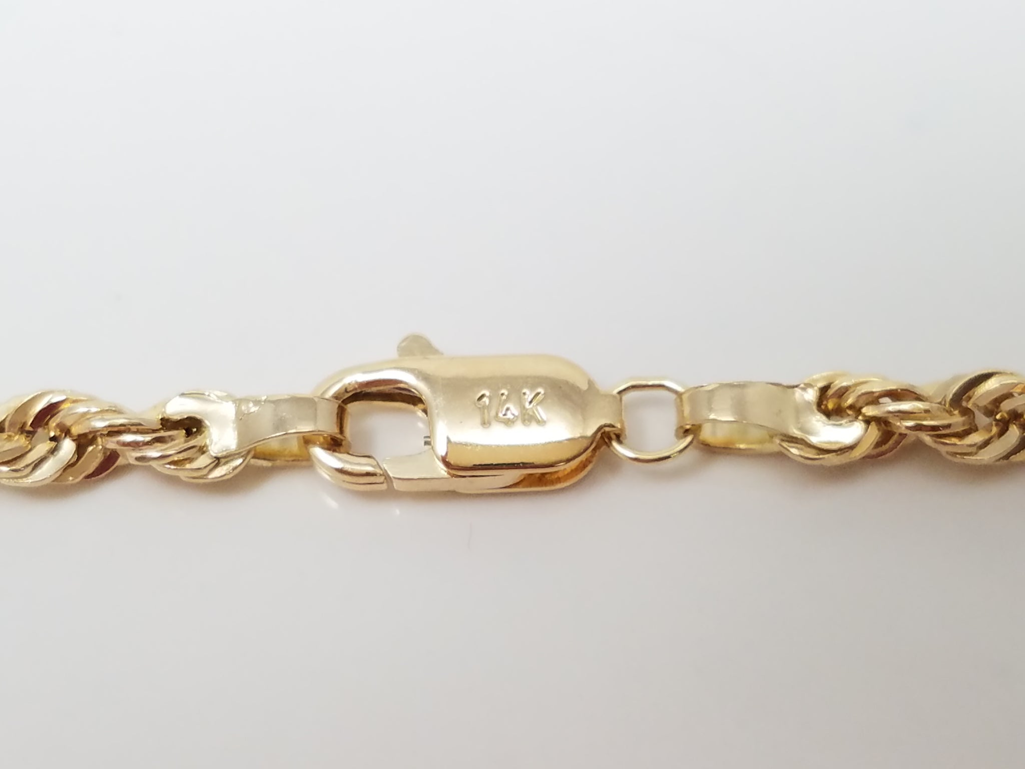 New! Sporty 16" Hollow 14k Yellow Gold Diamond Cut Rope Chain Necklace
