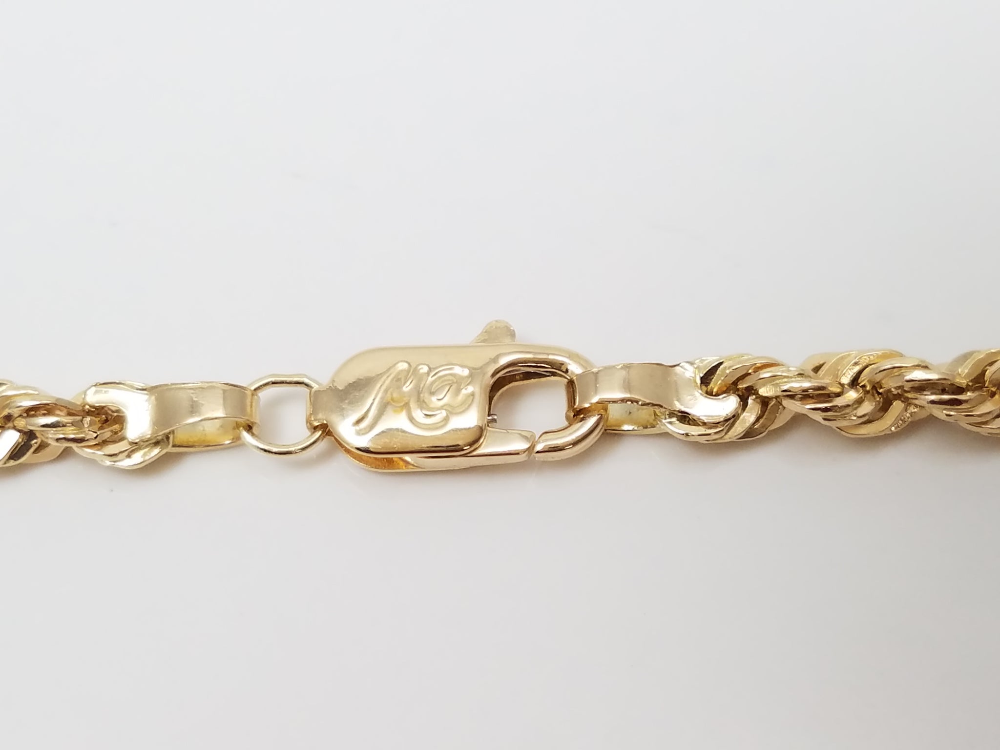 New! Sporty 16" Hollow 14k Yellow Gold Diamond Cut Rope Chain Necklace