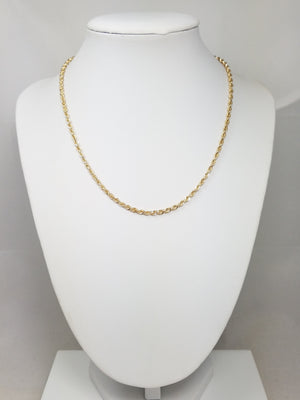New! Sporty 16" Hollow 14k Yellow Gold Diamond Cut Rope Chain Necklace