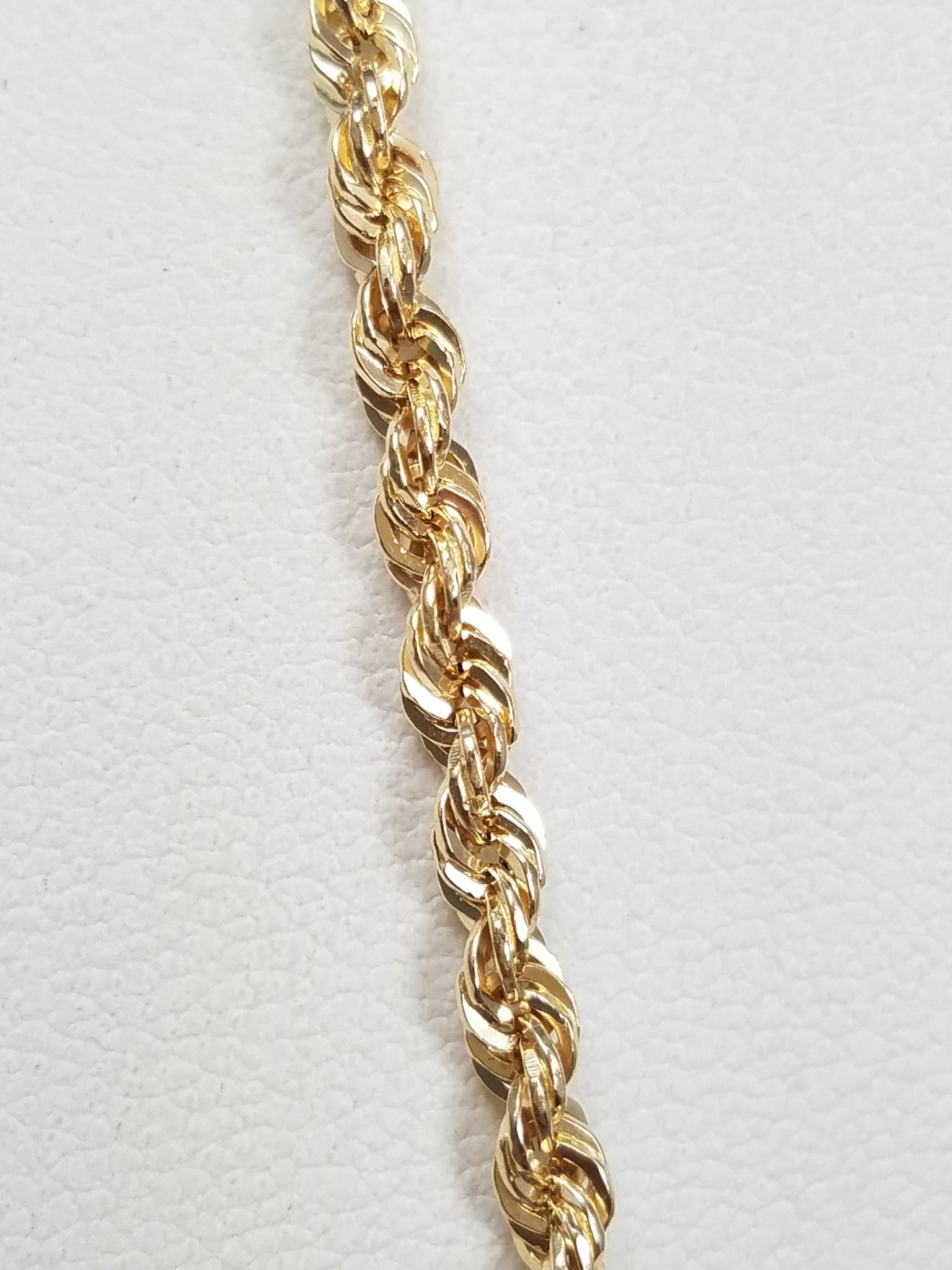 New! Sporty 16" Hollow 14k Yellow Gold Diamond Cut Rope Chain Necklace