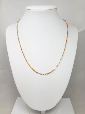 New! Sparkling 18" 14k Yellow Gold Hollow Rope Chain Necklace