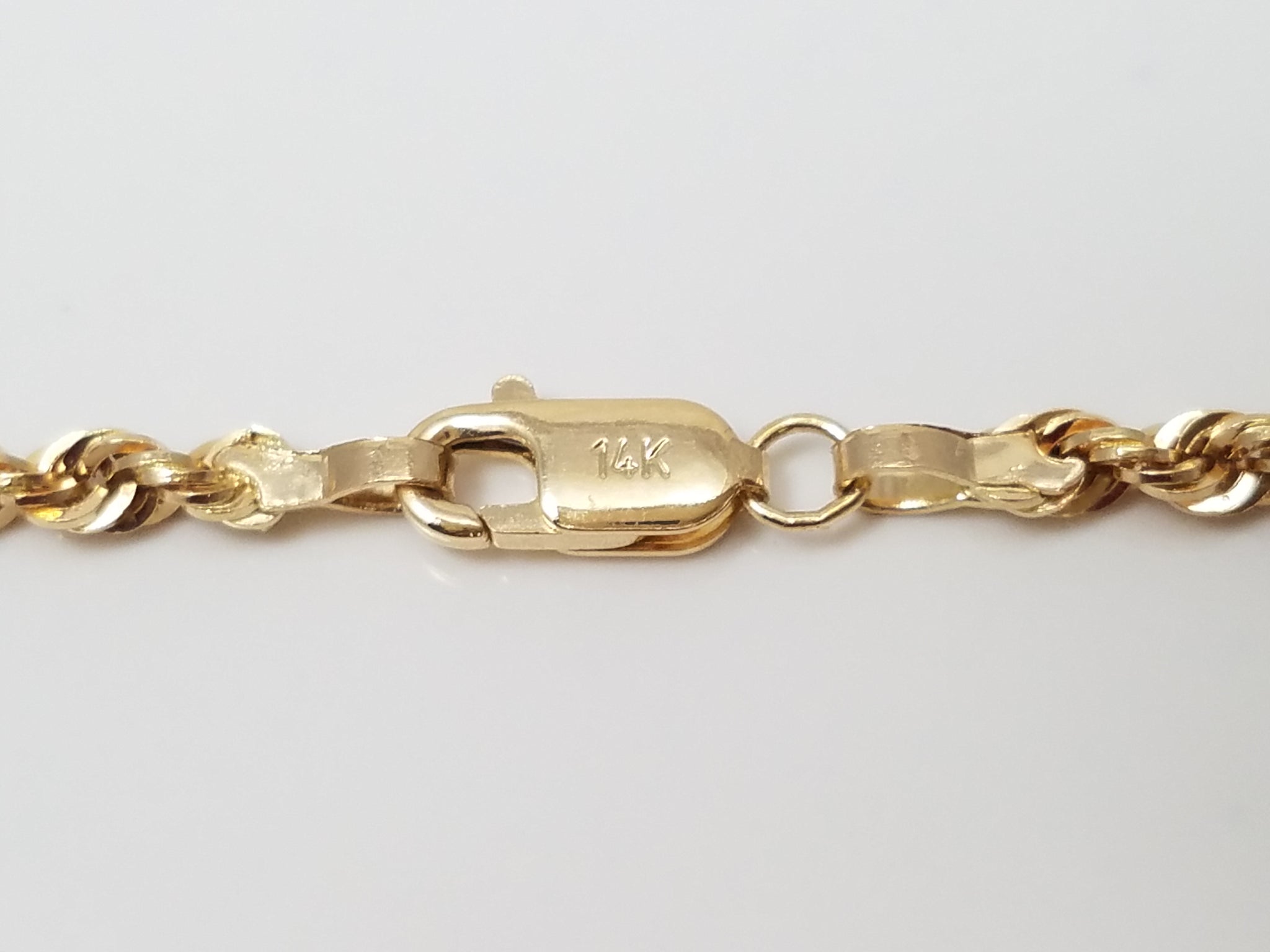 New! Sparkling 18" 14k Yellow Gold Hollow Rope Chain Necklace