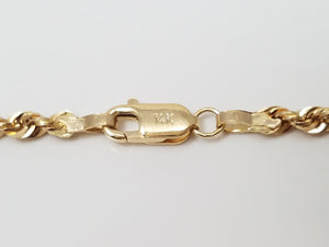 New! Sparkling 18" 14k Yellow Gold Hollow Rope Chain Necklace