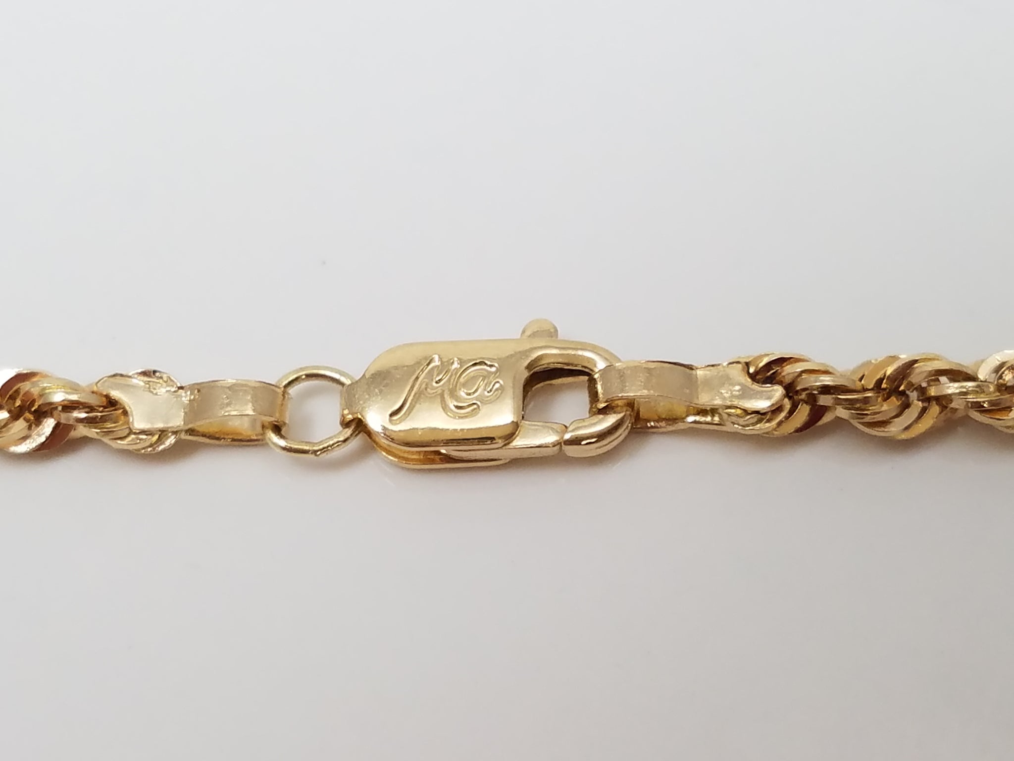 New! Sparkling 18" 14k Yellow Gold Hollow Rope Chain Necklace