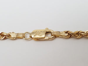 New! Sparkling 18" 14k Yellow Gold Hollow Rope Chain Necklace