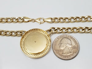Eye Catching 18" 14k Yellow Gold Hollow Cubic Zirconia Chain Necklace