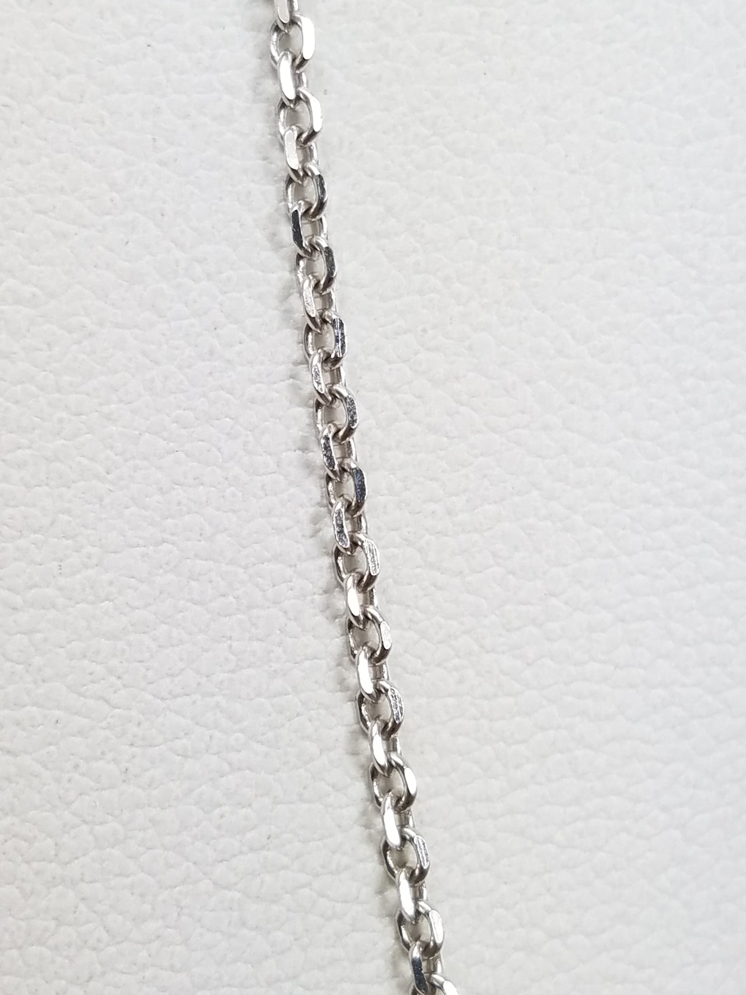 Simple 16" Solid 14k White Gold Cable Link Chain Necklace