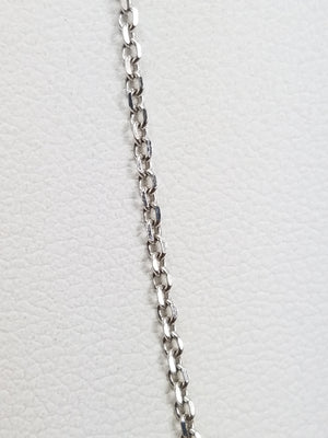 Simple 16" Solid 14k White Gold Cable Link Chain Necklace