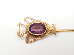 Vintage Lot: 8k Yellow Gold Pin, 8k Gold/Platinum Top Diamond Pin, & 10k Yellow Gold Diamond Pendant.
