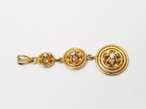 Vintage Lot: 8k Yellow Gold Pin, 8k Gold/Platinum Top Diamond Pin, & 10k Yellow Gold Diamond Pendant.