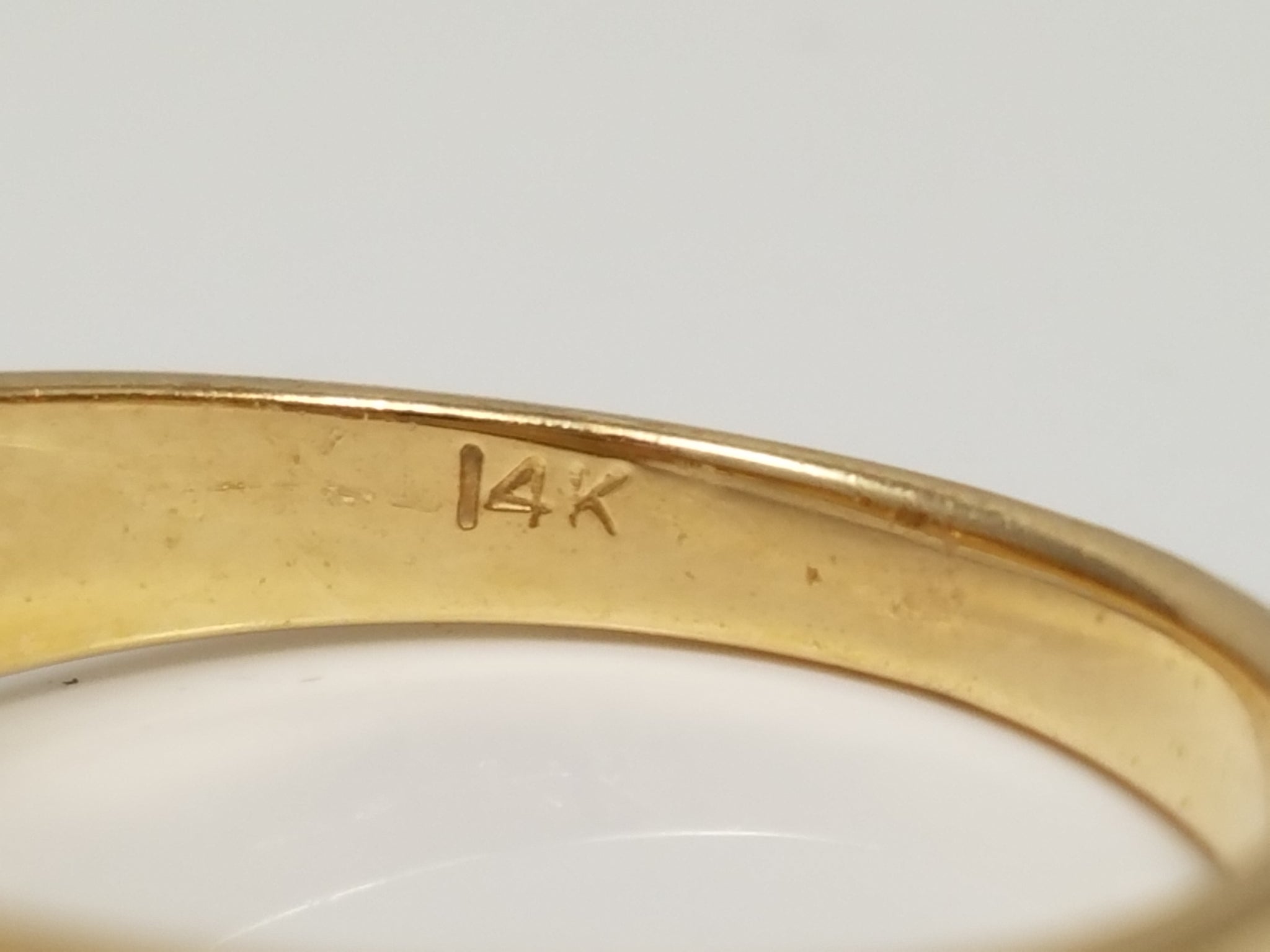 14k Yellow Gold Lab Opal Natural Diamond Ring