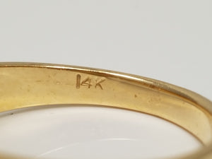 14k Yellow Gold Lab Opal Natural Diamond Ring