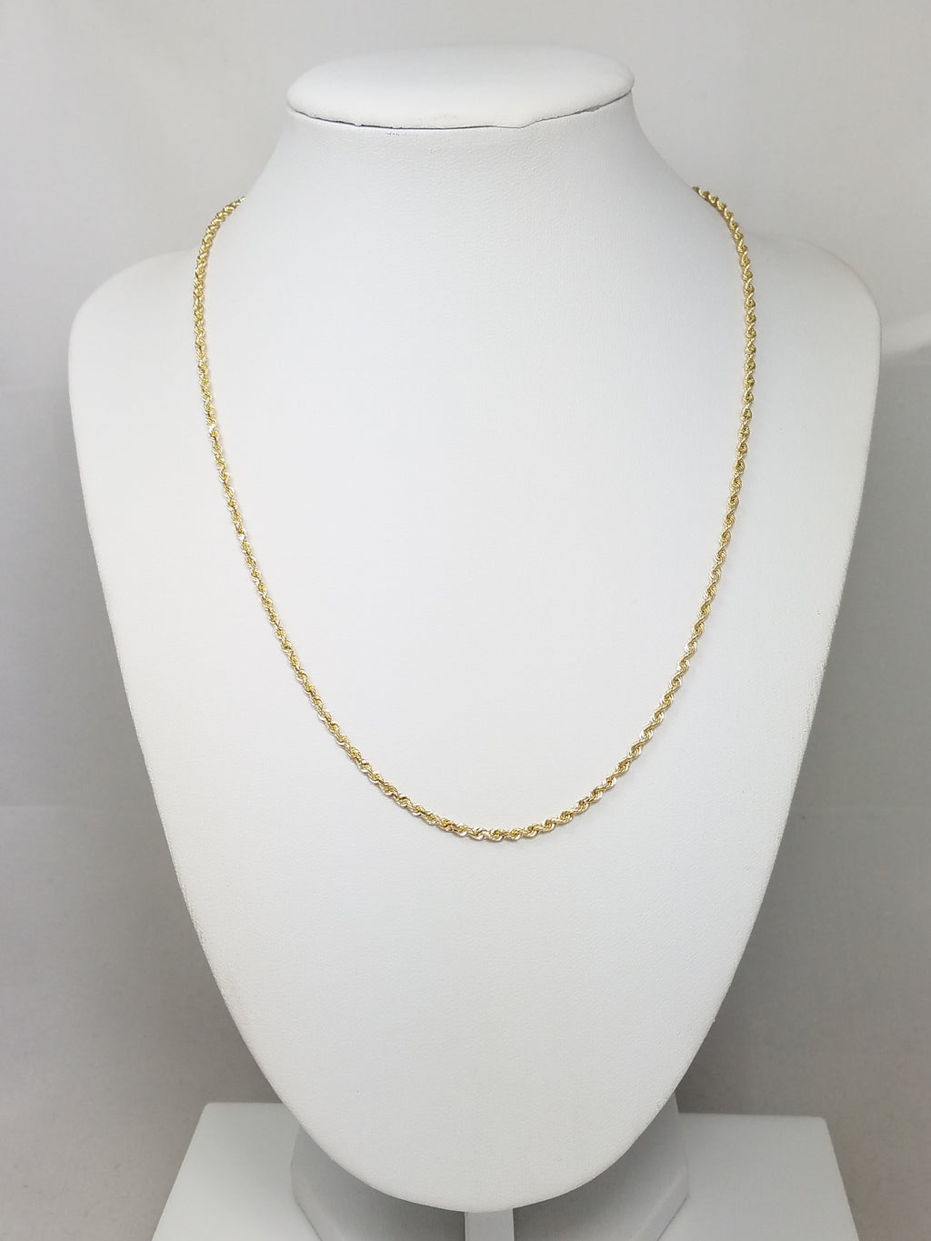 2.3mm/18" Hollow Rope Chain Necklace 14k Yellow Gold