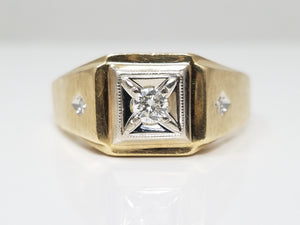 Men's Dapper 14k Yellow Gold Natural Diamond Ring