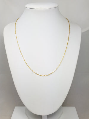 New! 18" Dazzling 10k Yellow Gold Sparkle Link Chain Necklace
