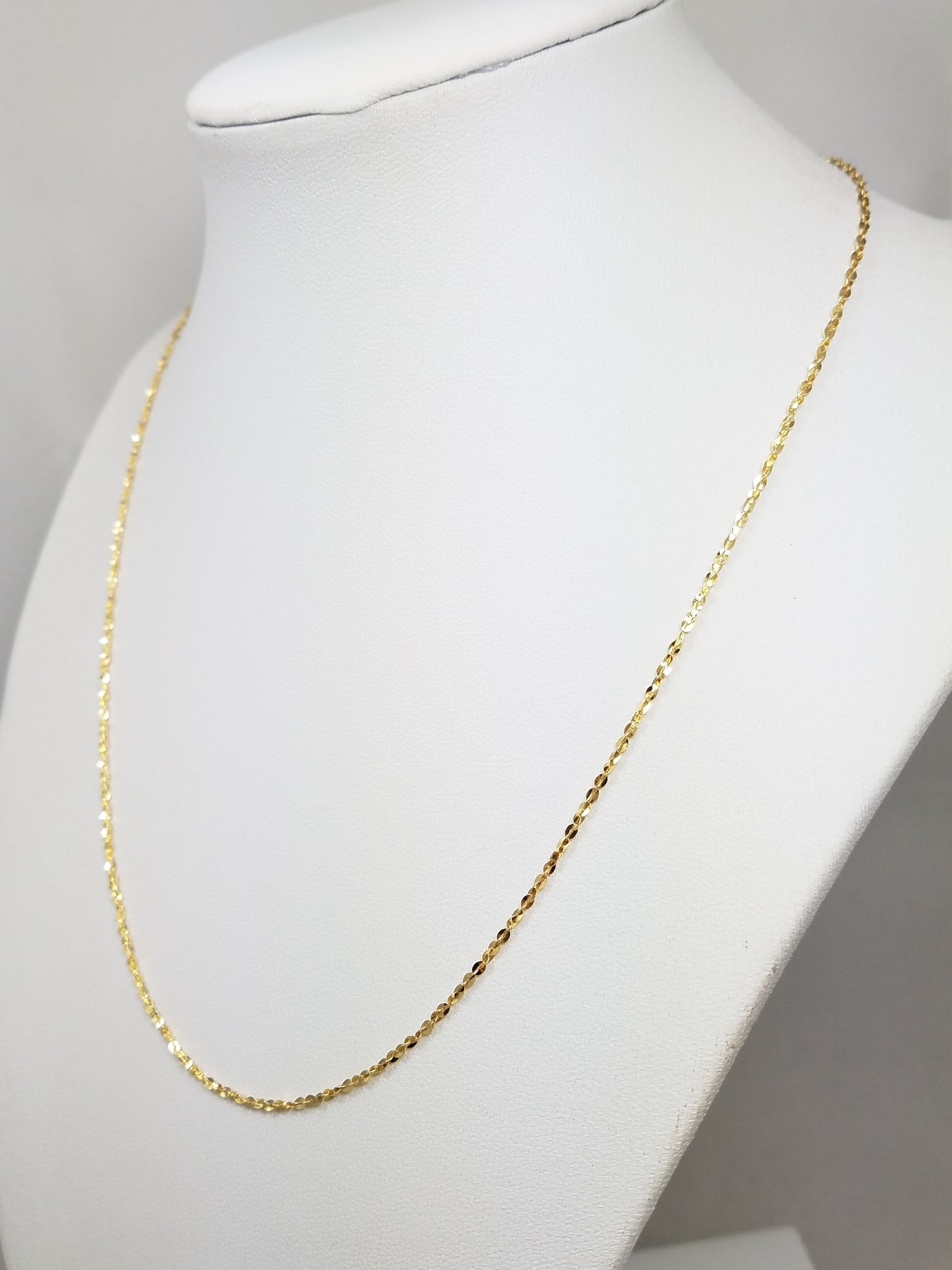 New! 18" Dazzling 10k Yellow Gold Sparkle Link Chain Necklace
