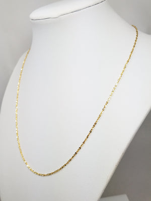 New! 18" Dazzling 10k Yellow Gold Sparkle Link Chain Necklace
