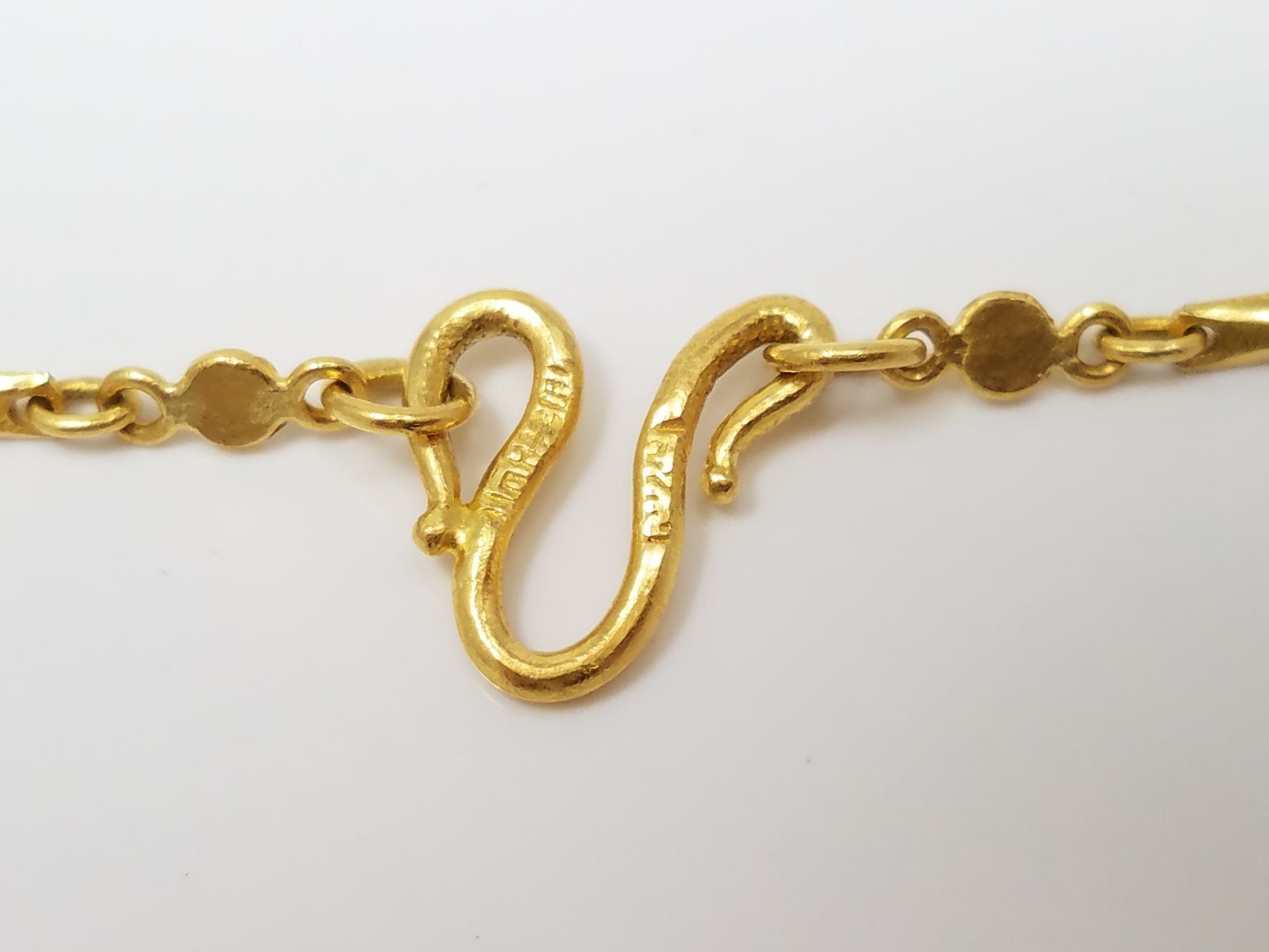 Fantastic 19" Solid 22k Yellow Gold Fancy Link Chain Necklace