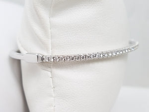 $10,000 Retail Tiffany & Co. 18k White Gold Natural Diamond "Metro" Bangle Bracelet