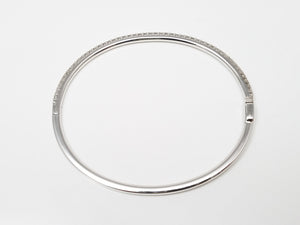 $10,000 Retail Tiffany & Co. 18k White Gold Natural Diamond "Metro" Bangle Bracelet