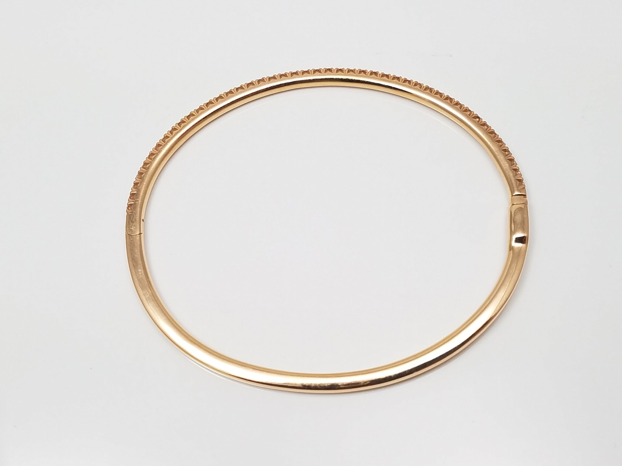 $10,000 Exquisite 18k Rose Gold Tiffany & Co. Natural Diamond Bangle Bracelet