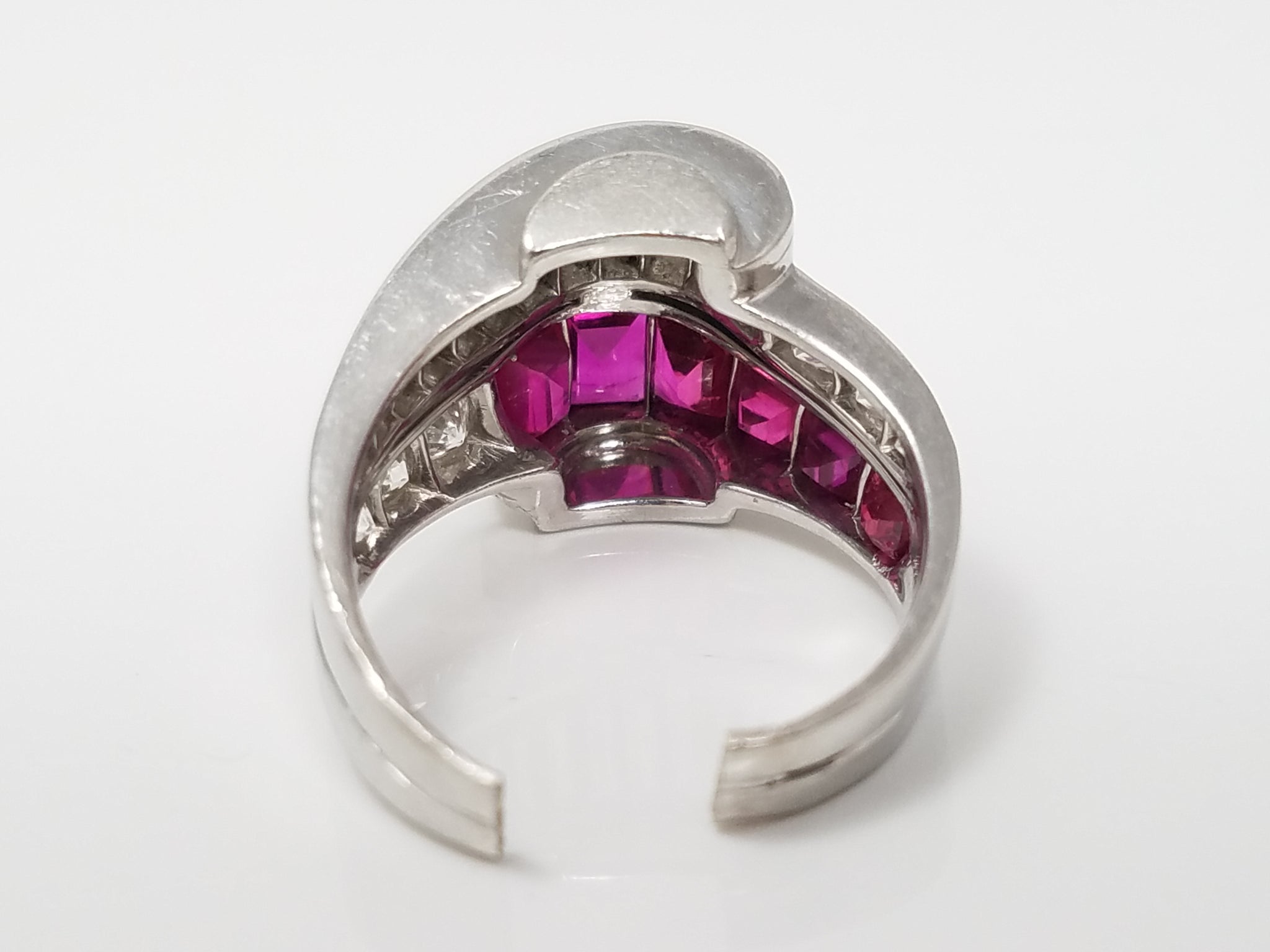 Dynamic Vintage Platinum 1ctw+ Natural Diamond & 1ctw+ Natural Ruby Custom Ring