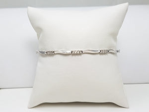 Dainty 7" 10k White Gold Natural Diamond Bracelet