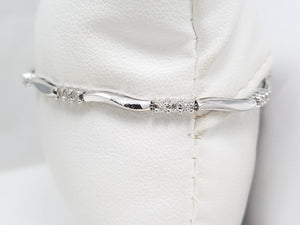 Dainty 7" 10k White Gold Natural Diamond Bracelet