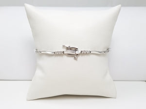 Dainty 7" 10k White Gold Natural Diamond Bracelet