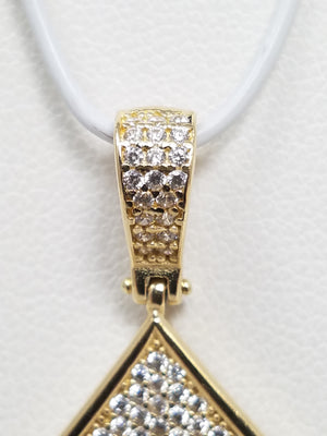 Cool 14k Yellow Gold Cubic Zirconia Spade Pendant