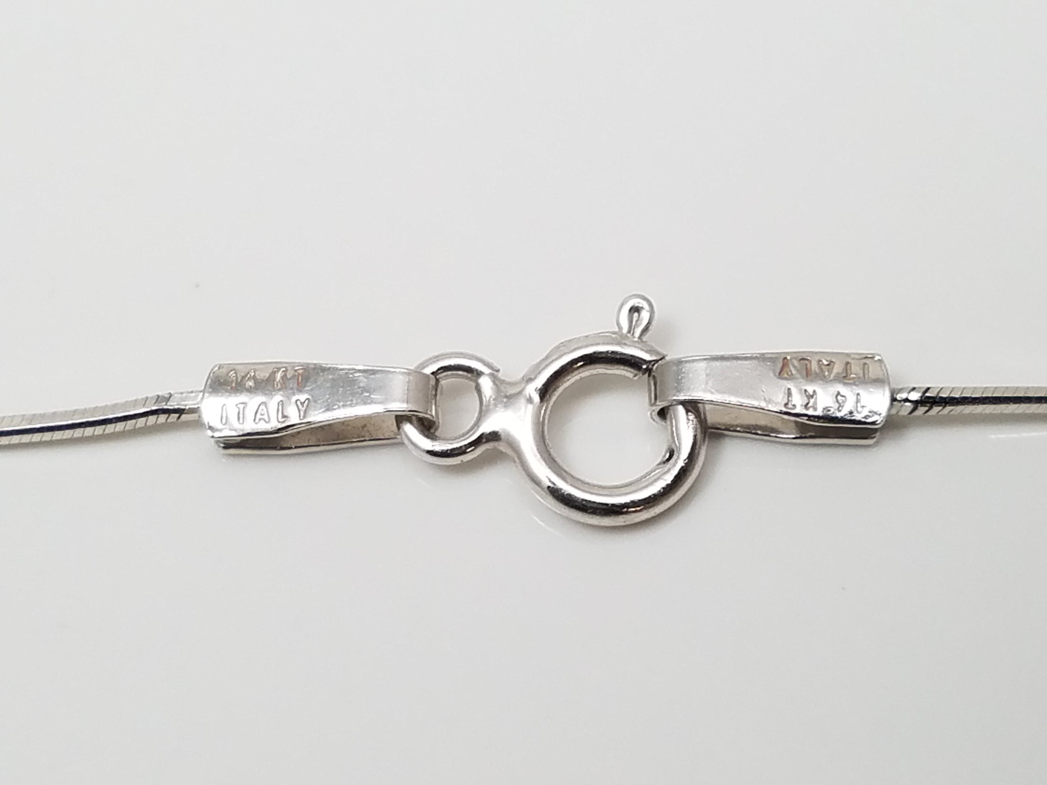 Italian 14k White Gold Bead Station 16" Necklace