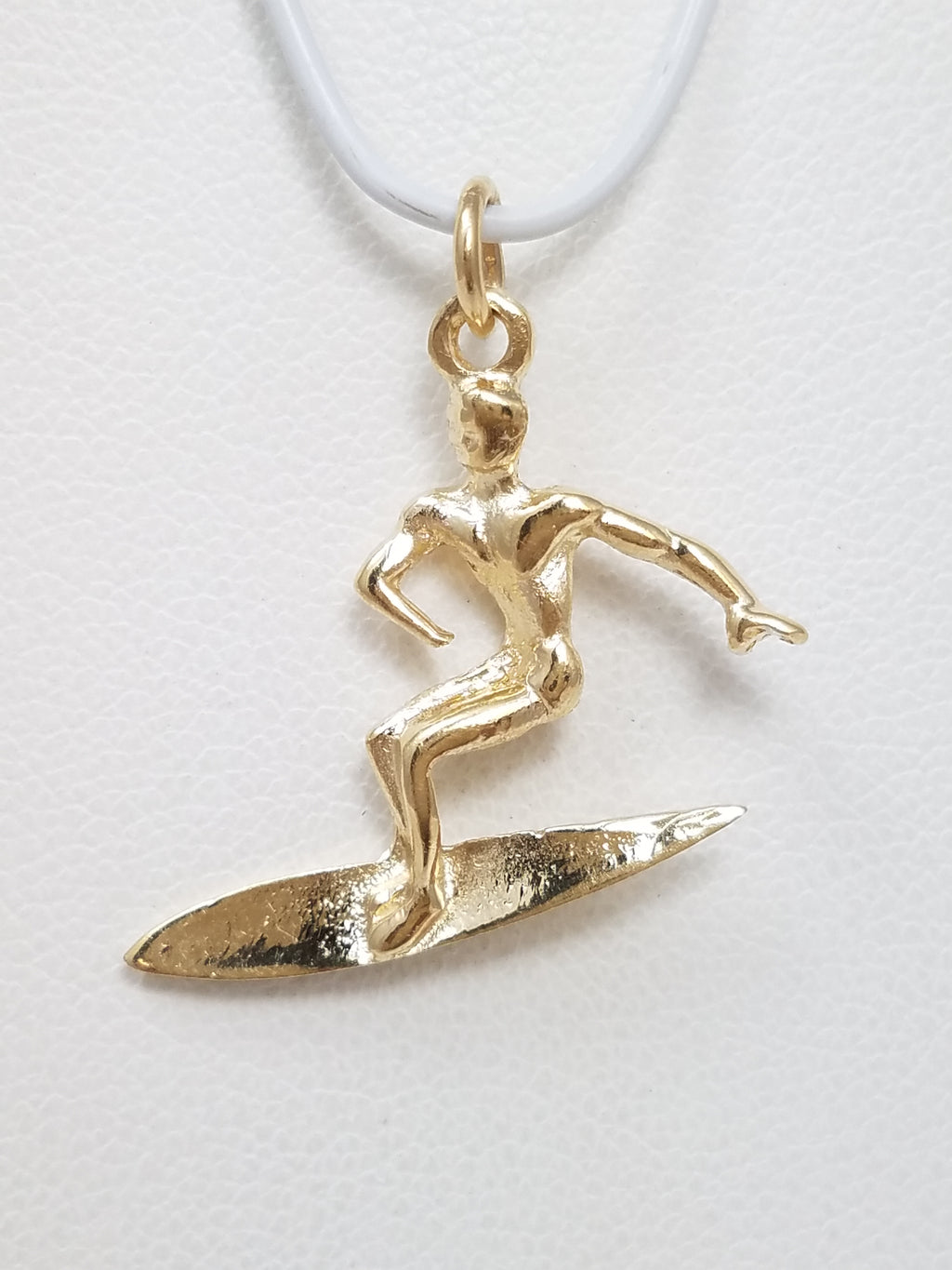 Sporty 14k Yellow Gold Surfer Charm/Pendant