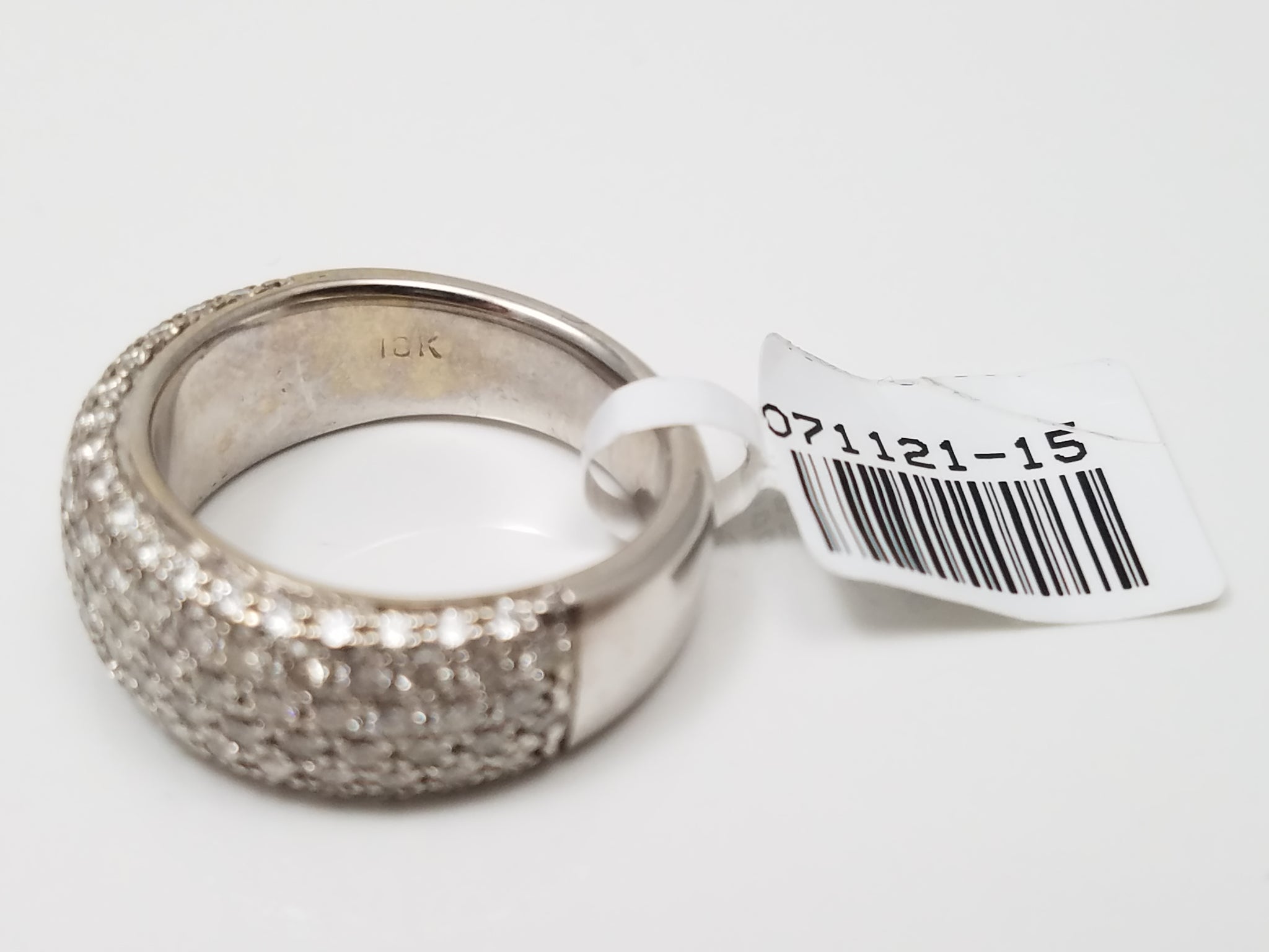 Scintillating 18k White Gold 1ctw Natural Pave Diamond Ring Band