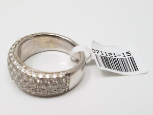 Scintillating 18k White Gold 1ctw Natural Pave Diamond Ring Band