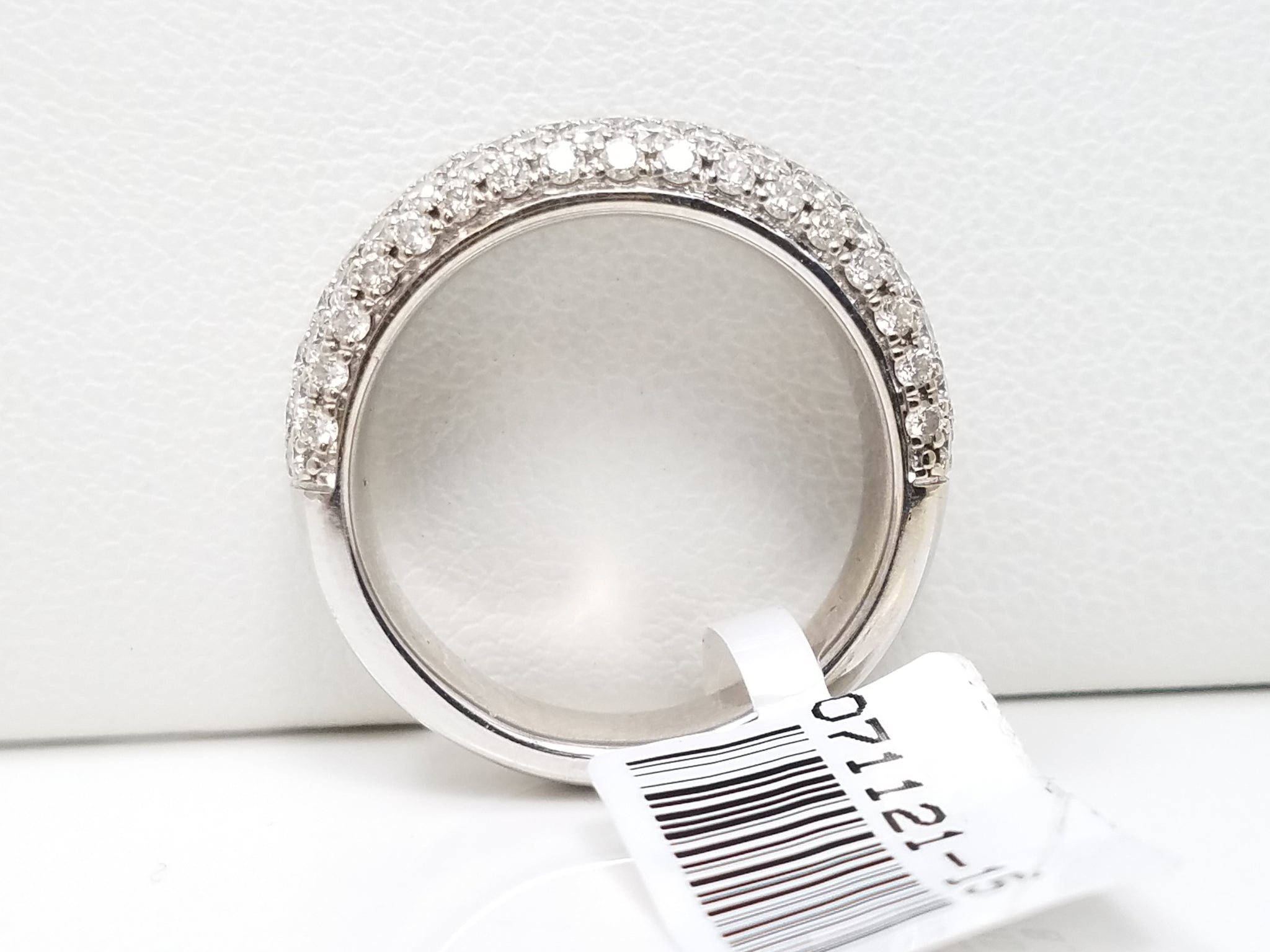 Scintillating 18k White Gold 1ctw Natural Pave Diamond Ring Band
