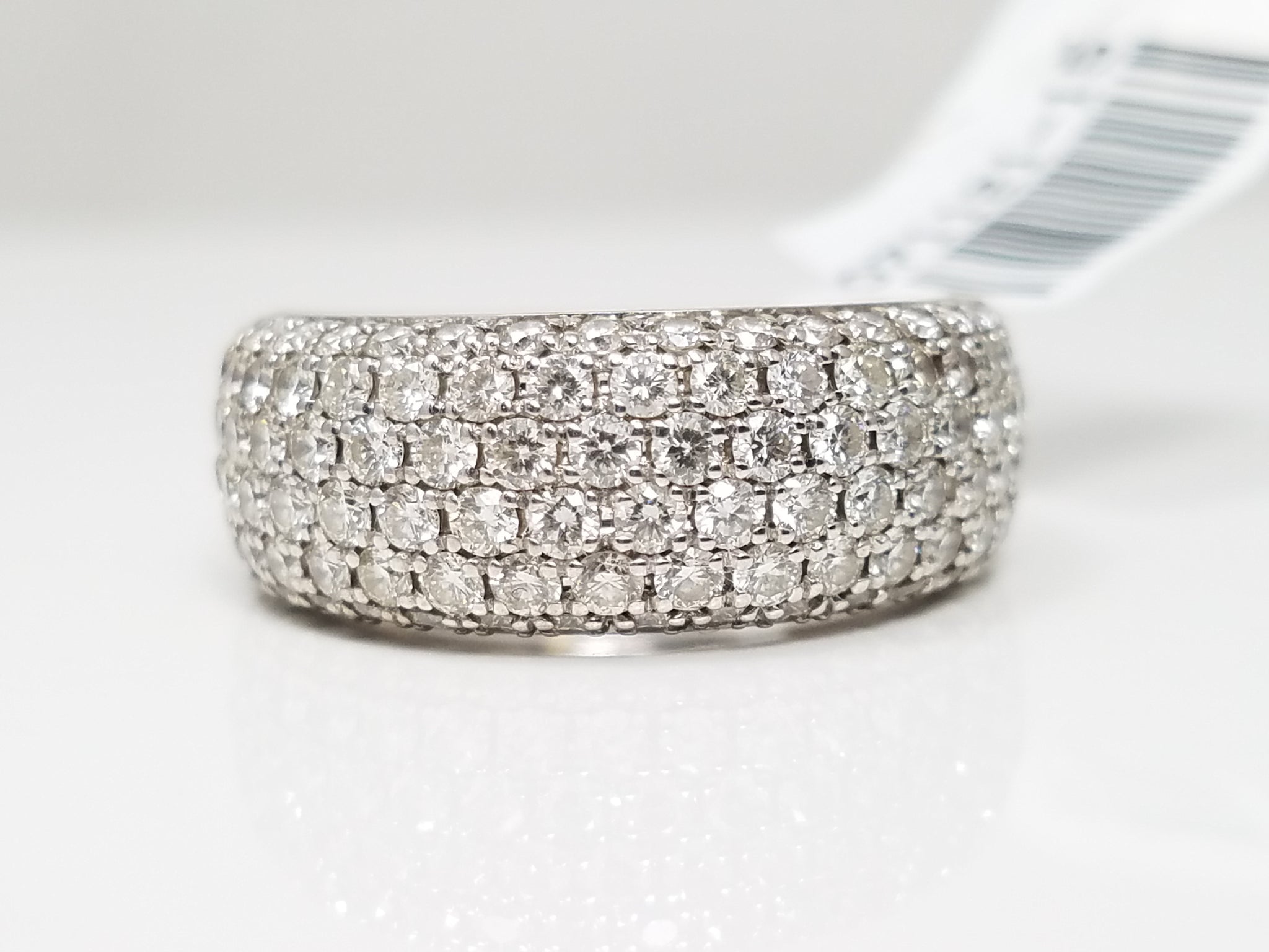 Scintillating 18k White Gold 1ctw Natural Pave Diamond Ring Band