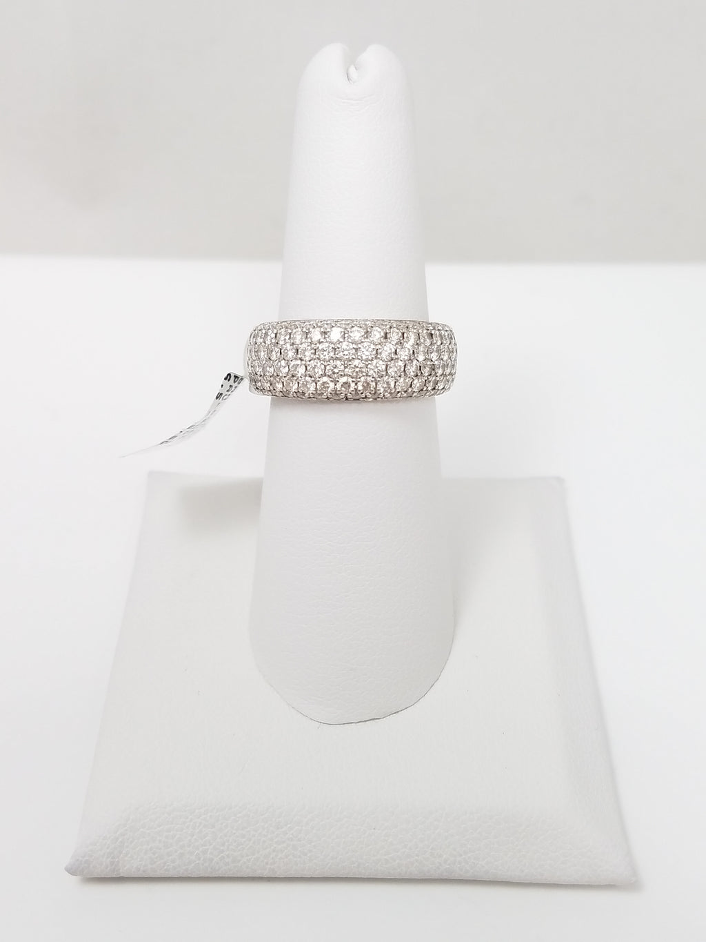 Scintillating 18k White Gold 1ctw Natural Pave Diamond Ring Band