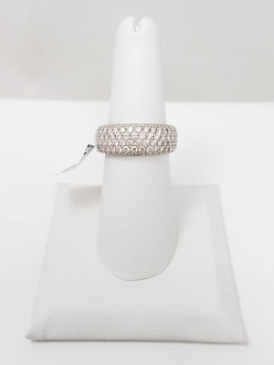 Scintillating 18k White Gold 1ctw Natural Pave Diamond Ring Band