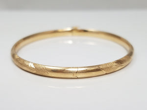 Quaint 14k Yellow Gold Hollow Baby/Child Bangle Bracelet